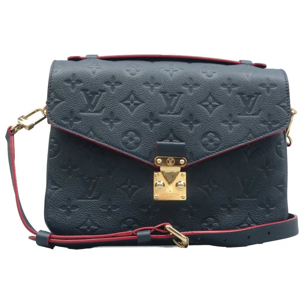 100% Authentic Louis Vuitton Metis Navy Monogram Leather Satchel - Picture 1 of 12